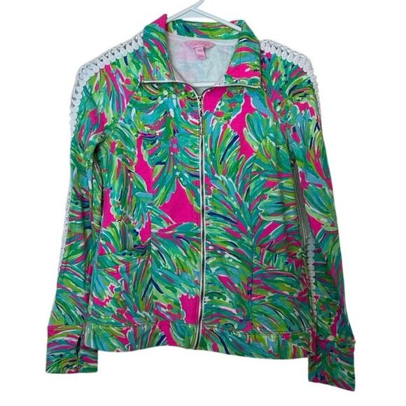 Lilly Pulitzer Brigantine Zip Up Jacket Raz Berry Shady Lady Size XXS Bold - Picture 1 of 9